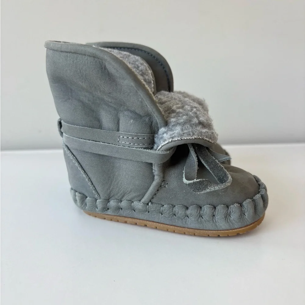 Donsje Pina Grey Nubuck Booties Size 12-18 months